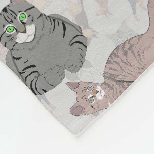 Schattigee honden- en kattenpatroon ontwerp fleece deken (Hoek)