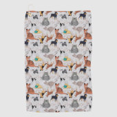 Schattigee honden- en kattenpatroon ontwerp golfhanddoek (Voorkant)