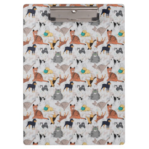 Schattigee honden- en kattenpatroon ontwerp klembord