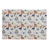 Schattigee honden- en kattenpatroon ontwerp kussensloop (Achterkant)