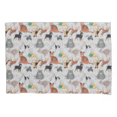 Schattigee honden- en kattenpatroon ontwerp kussensloop (Voorkant)