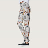Schattigee honden- en kattenpatroon ontwerp leggings (Links)