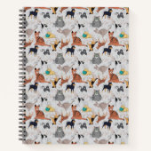 Schattigee honden- en kattenpatroon ontwerp notitieboek (Voorkant)