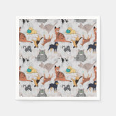 Schattigee honden- en kattenpatroon ontwerp servet (Voorkant)