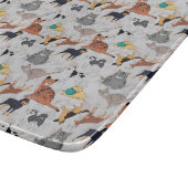 Schattigee honden- en kattenpatroon ontwerp snijplank (Hoek)