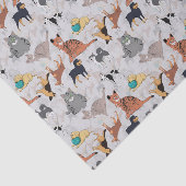 Schattigee honden- en kattenpatroon ontwerp tissuepapier (Detail)