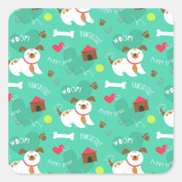 Schattigee honden en woorden vierkante sticker