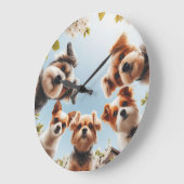 Schattigee honden Funny Dog Muur Klok (Hoek)