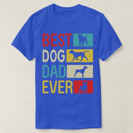 Schattigee Honden Gelukkig Beste Hond Papa Ooit Mo T-shirt (Design voorkant)