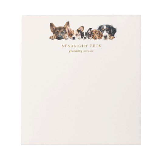Schattigee honden Grooming Service Business Notitieblok (Voorkant)