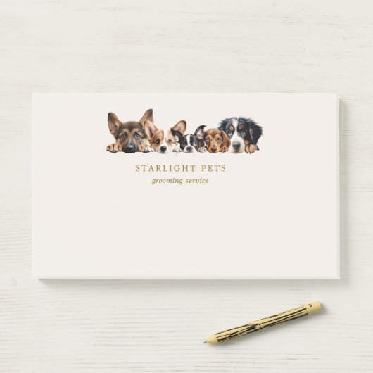 Schattigee honden Grooming Service Business Post-i Post-it® Notes (Op bureau)