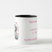 Schattigee honden houden van je gepersonaliseerde  mok (Midden)