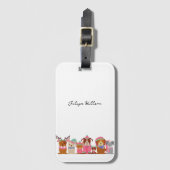 Schattigee honden in de winternaam bagagelabel (Voorkant (verticaal))