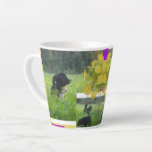 Schattigee honden in Rapeseed Field Collage Latte Latte Mok (Linkerhoek)