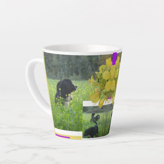 Schattigee honden in Rapeseed Field Collage Latte Latte Mok (Linkerhoek)
