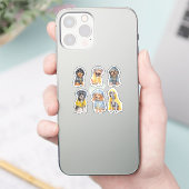 Schattigee honden in regenjassen (2) Stickers (Telefoon)