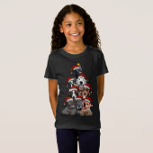 Schattigee Honden in Santa Hats Kerstboom met Star T-shirt (Voorkant volledig)