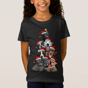 Schattigee Honden in Santa Hats Kerstboom met Star T-shirt
