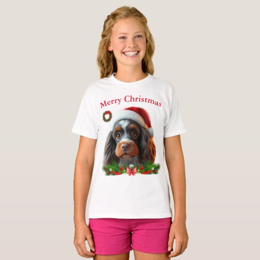 Schattigee honden Kerst T-shirts (Voorkant volledig)