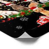Schattigee Honden Kerstboom Lights Dogs Lovers Xma Poster (Hoek)