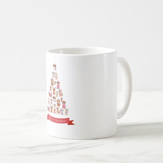 Schattigee honden kerstboom Mok (Voorkant rechts)