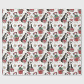 Schattigee honden kerstpapier cadeaupapier (Vlak)