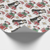 Schattigee honden kerstpapier cadeaupapier (Hoek)