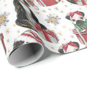 Schattigee honden kerstpapier cadeaupapier (Rol Hoek)