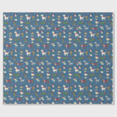 Schattigee honden kerstpatroon cadeaupapier (Vlak)