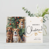 Schattigee honden Kerstvakantie wenskaart Feestdagenkaart (Staand voorkant)