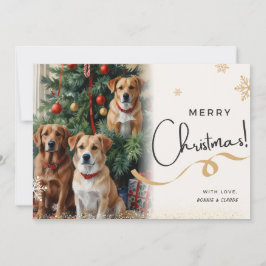 Schattigee honden Kerstvakantie wenskaart Feestdagenkaart
