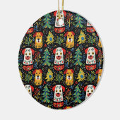 Schattigee honden kerstversiering keramisch ornament (Links)