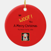 Schattigee honden kerstversiering keramisch ornament (Achterkant)