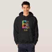 Schattigee Honden Letter Elsa Naam Rainbow Dog Hoodie (Voorkant volledig)