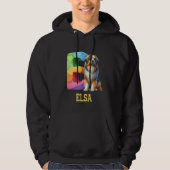 Schattigee Honden Letter Elsa Naam Rainbow Dog Hoodie (Voorkant)