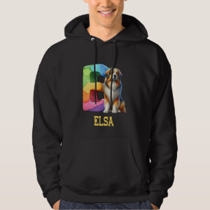 Schattigee Honden Letter Elsa Naam Rainbow Dog Hoodie