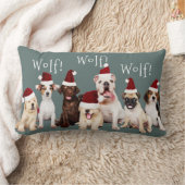 Schattigee honden met kerstmutsen kussen (Deken)