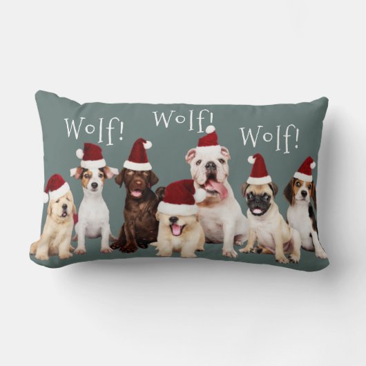 Schattigee honden met kerstmutsen kussen (Voorkant)