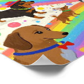 Schattigee honden met regenboog poster (Hoek)