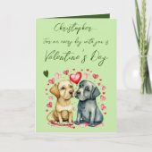 Schattigee honden naam groene Valentijnsdag Kaart (Voorkant)