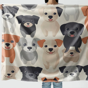 Schattigee honden patroon papier fleece deken