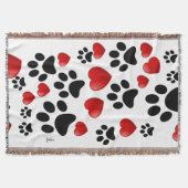 Schattigee honden Paw Prints en harten Deken (Voorkant)