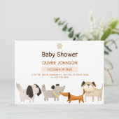 Schattigee honden poot huisdier baby shower kaart (Staand voorkant)