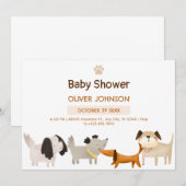 Schattigee honden poot huisdier baby shower kaart (Voorkant / Achterkant)