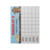 Schattigee honden Potty Chart Gepersonaliseerde na Notitieblok (Linkerzijde)