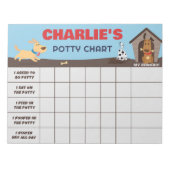 Schattigee honden Potty Chart Gepersonaliseerde na Notitieblok (Voorkant)