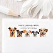 Schattigee honden retour adreslabels etiket (Insitu)