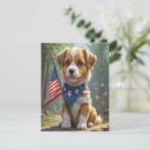 Schattigee honden vierde juli feestdagenkaart (Staand voorkant)