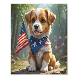 Schattigee honden vierde juli foto afdruk