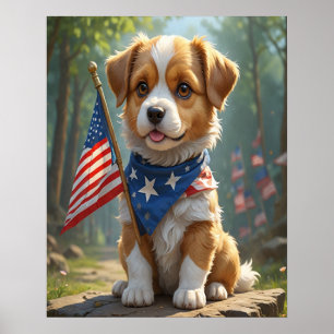 Schattigee honden vierde juli poster